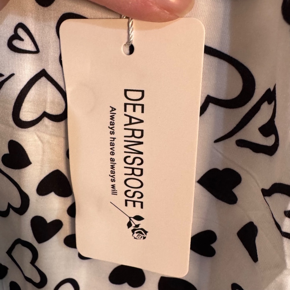 Tank dress,Maxi length,in white & black heart pattern - Picture 3 of 8